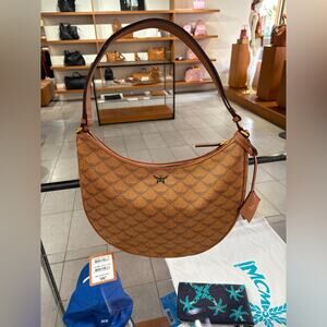 MCM Himmel Ascending Moon Hobo Bag in Lauretos Monogram Canvas